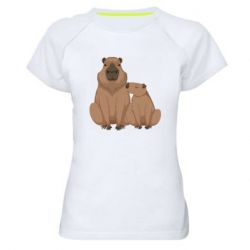 Женская футболка для спорта Две капибары - PrintSalon