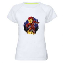 Женская футболка для спорта Flying Iron man - PrintSalon