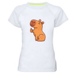 Женская футболка для спорта Капибара лайк - PrintSalon