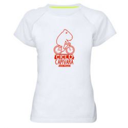 Женская футболка для спорта Капибара на велосипеде - PrintSalon