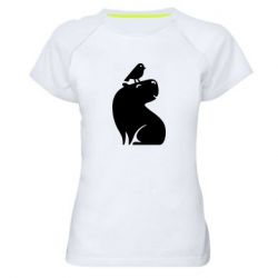 Жіноча футболка для спорту Копібара та Пташка - PrintSalon