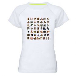Женская футболка для спорта Коты мем. - PrintSalon
