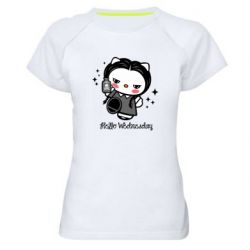 Женская футболка для спорта Wednesday Hello Kitty - PrintSalon