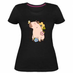 Женская премиум футболка Be Capy - PrintSalon