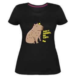 Жіноча преміум футболка Будь Капібарою - PrintSalon