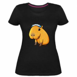 Женская премиум футболка Capybara Art - PrintSalon