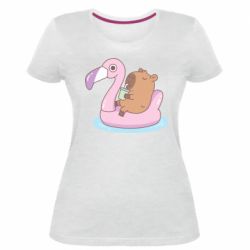 Женская премиум футболка Capybara Chilling - PrintSalon