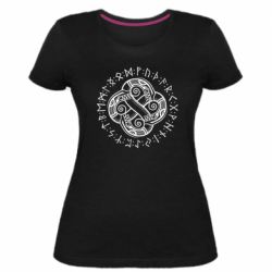 Женская премиум футболка Celtic Dragon and Runes - PrintSalon