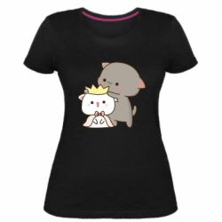 Женская премиум футболка Чиби котики - PrintSalon
