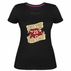 Женская премиум футболка Crit fast - die last - PrintSalon