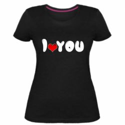 Женская премиум футболка День Валентина I love you - PrintSalon