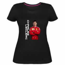 Женская премиум футболка F1 Charles Leclerc - PrintSalon