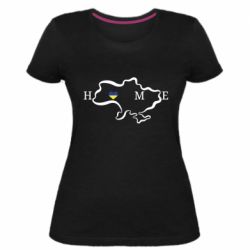 Женская премиум футболка Home. Map of Ukraine - PrintSalon