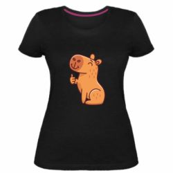 Женская премиум футболка Капибара лайк - PrintSalon