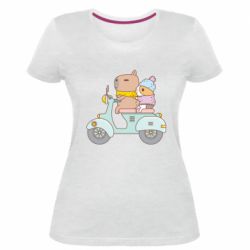 Женская премиум футболка Капибара и Морская свинка - PrintSalon