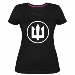 Жіноча преміум футболка Нарукавний Знак Морської Піхоти України - PrintSalon