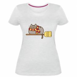 Жіноча преміум футболка Pusheen Harry Potter - PrintSalon