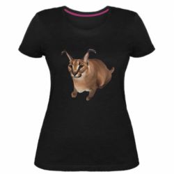 Женская премиум футболка Шлепа кот - PrintSalon