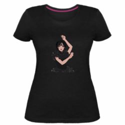 Женская премиум футболка Уэнсдей арт - PrintSalon