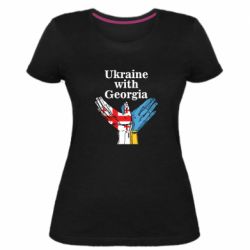Женская премиум футболка Украина с Грузией - PrintSalon