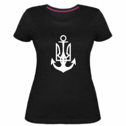 Женская премиум футболка ВМС Украины - PrintSalon