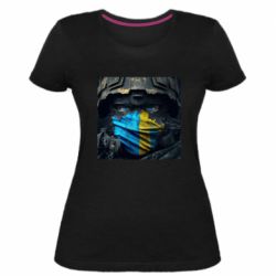 Женская премиум футболка Воин ЗСУ - PrintSalon