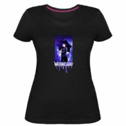 Женская премиум футболка Wednesday Text Logo - PrintSalon