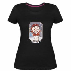 Женская премиум футболка Зимняя Кли - PrintSalon