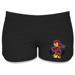 Женские шорты Flying Iron man - PrintSalon