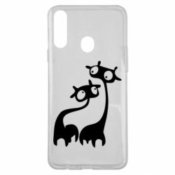 Чехол для Samsung A20s Жирафы - PrintSalon
