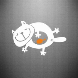 Наклейка Жирный кот-PrintSalon Наклейка Жирный кот