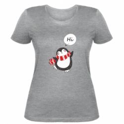 Женская футболка Зимний пингвинчик - PrintSalon