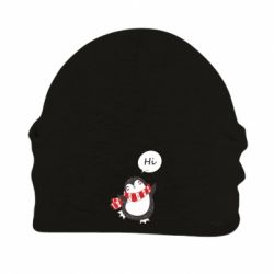 Шапка флисовая Зимний пингвинчик - PrintSalon