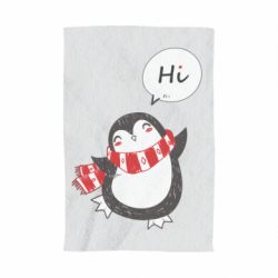 Полотенце с принтом Зимний пингвинчик - PrintSalon