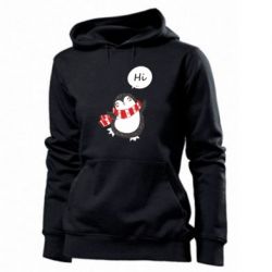 Женское худи Зимний пингвинчик - PrintSalon