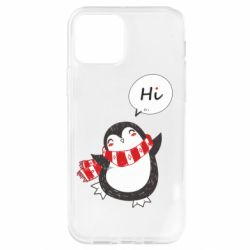 Чехол для iPhone 12 Зимний пингвинчик - PrintSalon