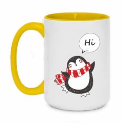 Чашка двухцветная 420ml Зимний пингвинчик - PrintSalon