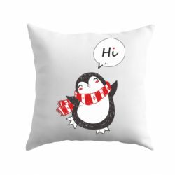 Подушка Зимний пингвинчик - PrintSalon