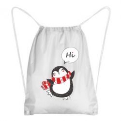 Рюкзак-мешок Зимний пингвинчик - PrintSalon