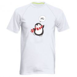 Мужская футболка для спорта Зимний пингвинчик - PrintSalon