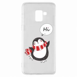 Чехол для Samsung A8+ 2018 Зимний пингвинчик - PrintSalon