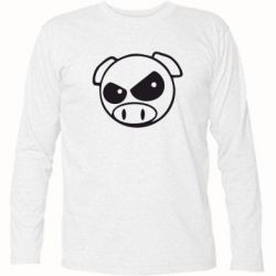Футболка с длинным рукавом Злая свинка - PrintSalon