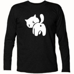 Футболка с длинным рукавом злой котэ - PrintSalon