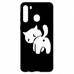 Чехол для Samsung A21 злой котэ - PrintSalon