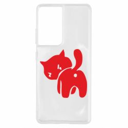 Чехол для Samsung S21 Ultra злой котэ - PrintSalon