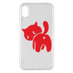 Чехол для iPhone X/Xs злой котэ - PrintSalon