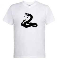 Мужская футболка  с V-образным вырезом Змея - PrintSalon