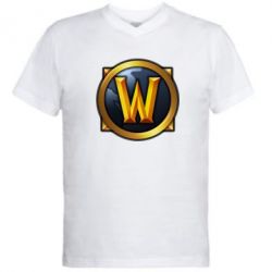 Чоловіча футболка з V-подібним вирізом Значок wow - PrintSalon