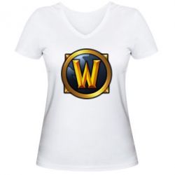 Жіноча футболка з V-подібним вирізом Значок wow - PrintSalon