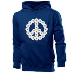 Мужское худи Знак мира из ромашек - PrintSalon